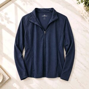 Vansport Women's Navy Blue Chevron Full Zip Long Sleeve Jacket Size L